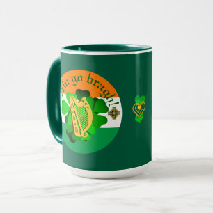 Ireland forever/Erin go bragh/ harp/flag/heart 4 Mug