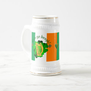 Ireland forever/Erin go bragh/heart gold/green Beer Stein