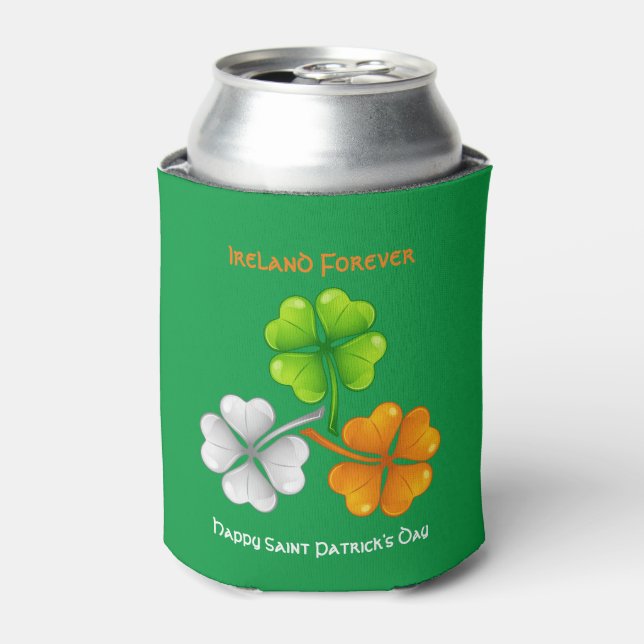 Ireland Forever Lucky Shamrock Can Cooler (Can Front)
