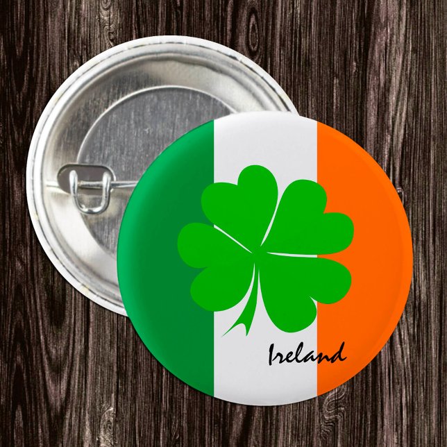 Ireland & four leaf clover, Irish flag /sport fans 1 Inch Round Button (Creator Uploaded)