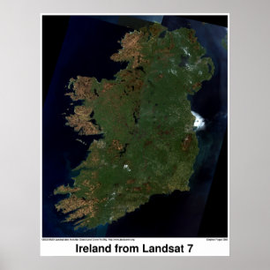 Ireland from Landsat 7 Poster