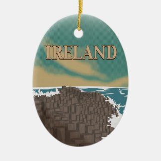 Ireland Giants Causeway Travel Poster Ceramic Ornament