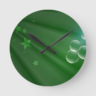 Ireland Green Pattern Art Peace Love Destiny Round Clock