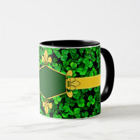 Ireland green shamrocks, add monogram/initials 10