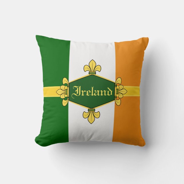 Ireland green shamrocks, Customize with name 11c Throw Pillow (Front)