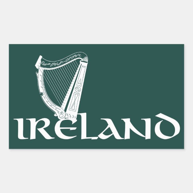 Ireland Harp Design, Irish Harp Sticker (Front)