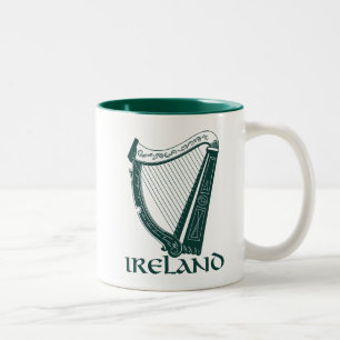 Ireland Harp Design, Irish Harp Two-Tone Coffee Mug