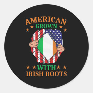 Ireland Home American Grown With Irish Roots Classic Round Sticker