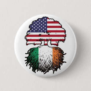 Ireland Irish American USA United States America 2 Inch Round Button