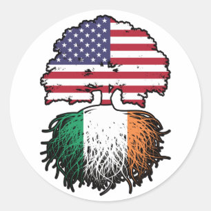 Ireland Irish American USA United States America Classic Round Sticker
