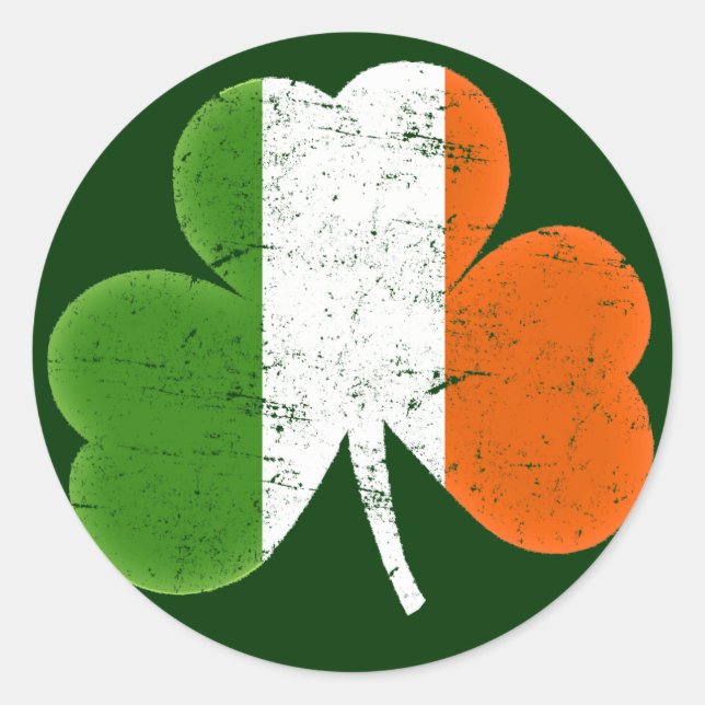 Ireland Irish Flag Classic Shamrock Classic Round Sticker (Front)