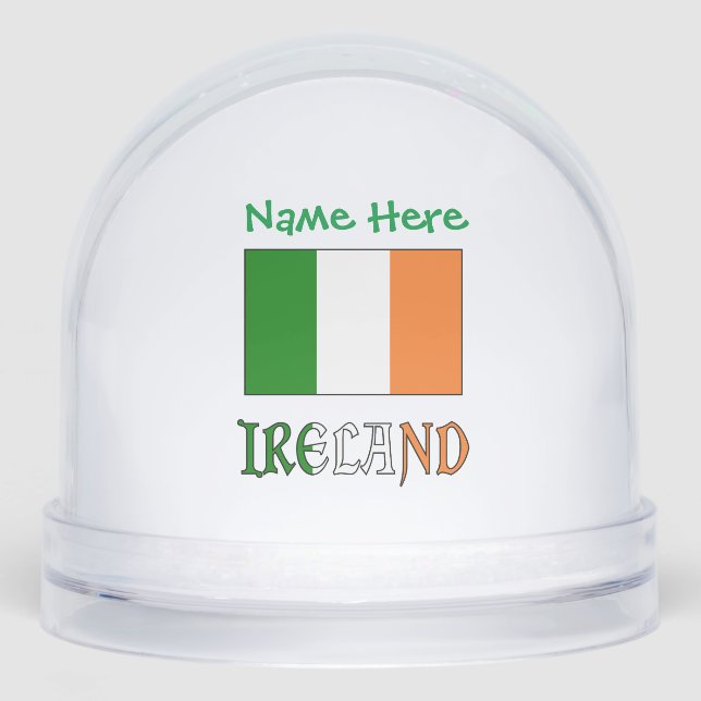 Ireland Irish Flag Green Personalization  Snowglobe (Front)