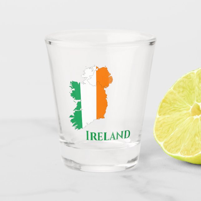 Ireland Irish Flag Map Shot Glass (Front)