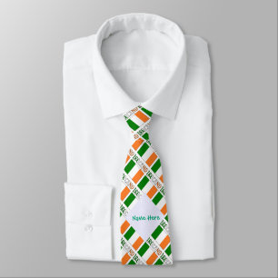 Ireland Irish Flag Tiled Green Personalization  Tie