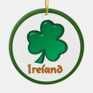 Ireland Irish Shamrock Ceramic Ornament