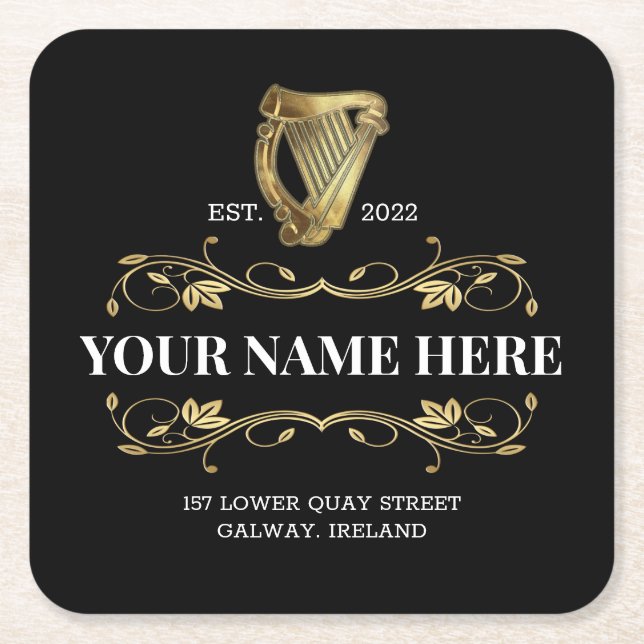 Ireland Irish Style Design Square Paper Coaster (Front)