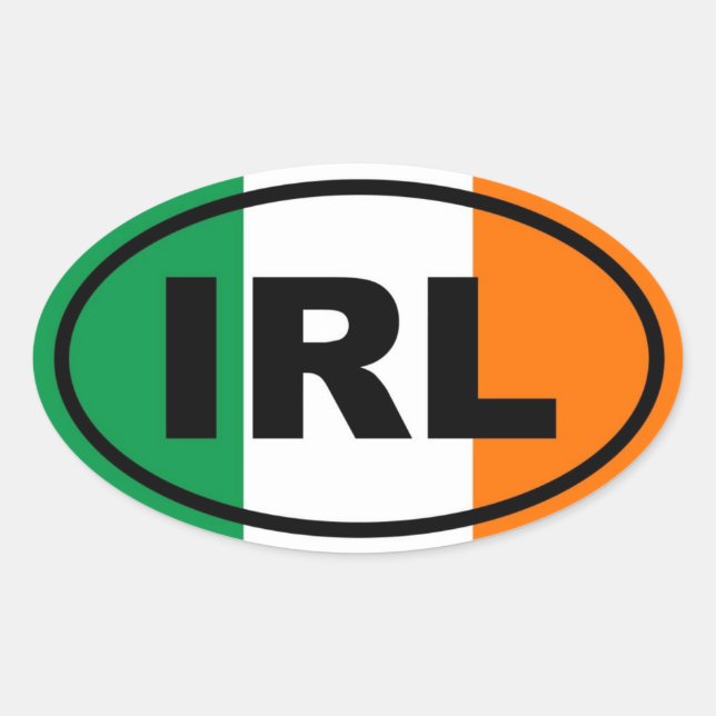 Ireland IRL European Oval Sticker (Front)