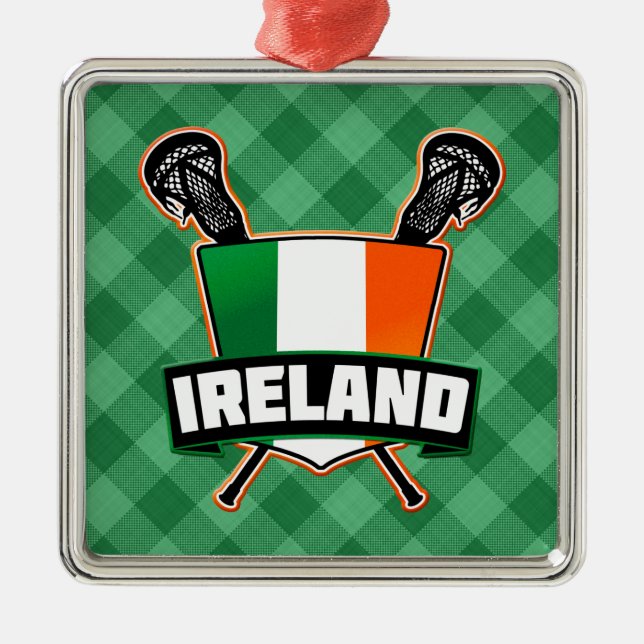 Ireland Lacrosse Irish Metal Ornament (Front)