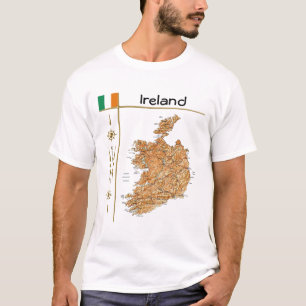Ireland Map + Flag + Title T-Shirt