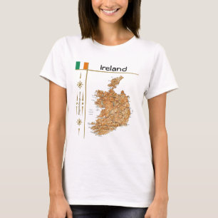 Ireland Map + Flag + Title T-Shirt