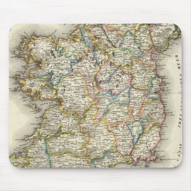 Ireland Map - Irish Eire Erin Historic Map Mouse Pad (Front)