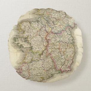 Ireland map round pillow