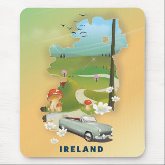 Ireland map vintage travel poster mouse pad