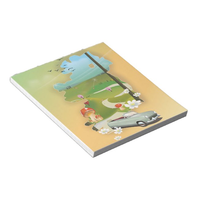 Ireland map vintage travel poster notepad (Angled)