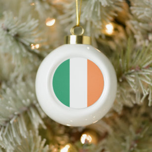 Ireland National Flag, Irish standard, Banner Ceramic Ball Christmas Ornament