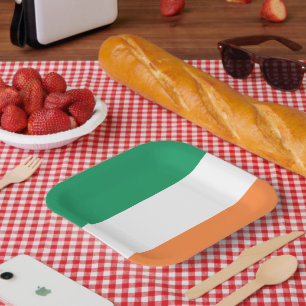 Ireland National Flag, Irish standard, Banner Paper Plate