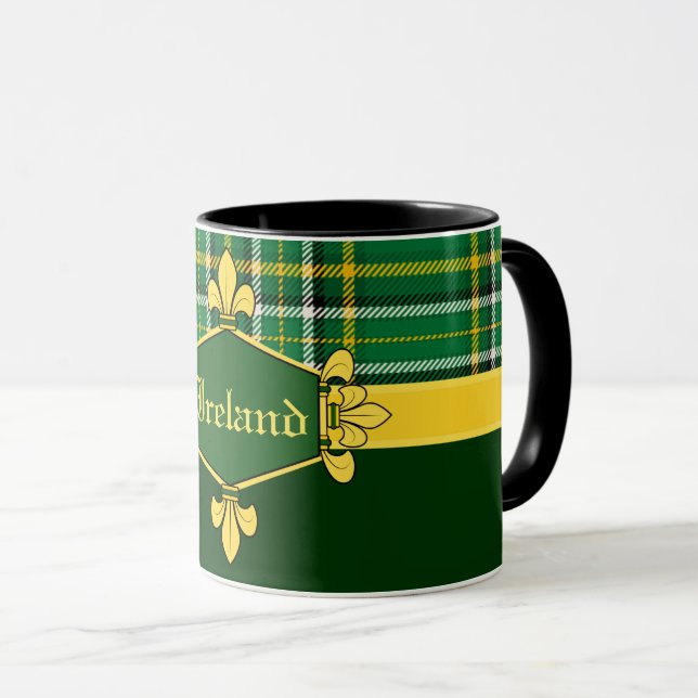Ireland National Tartan, Customize with name Mug (Front Right)