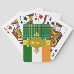 Ireland National Tartan,flag, Customize with name Playing Cards