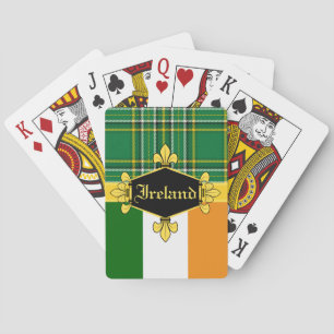 Ireland National Tartan,flag, Customize with name Playing Cards