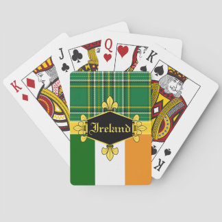 Ireland National Tartan,flag, Customize with name Playing Cards