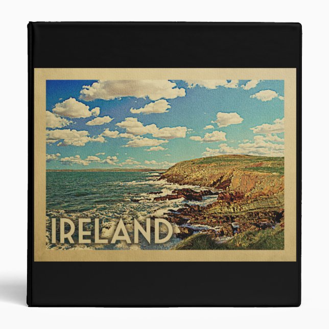 Ireland Ocean Cliffs Vintage Travel Binder (Front)