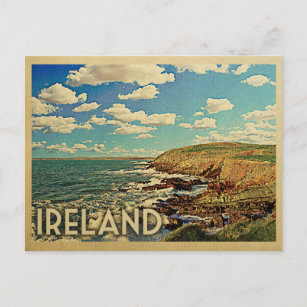 Ireland Ocean Cliffs Vintage Travel Postcard