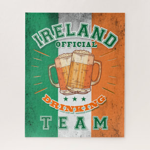 Ireland Official Drinking Team. Funny beer Jigsaw Puzzle
