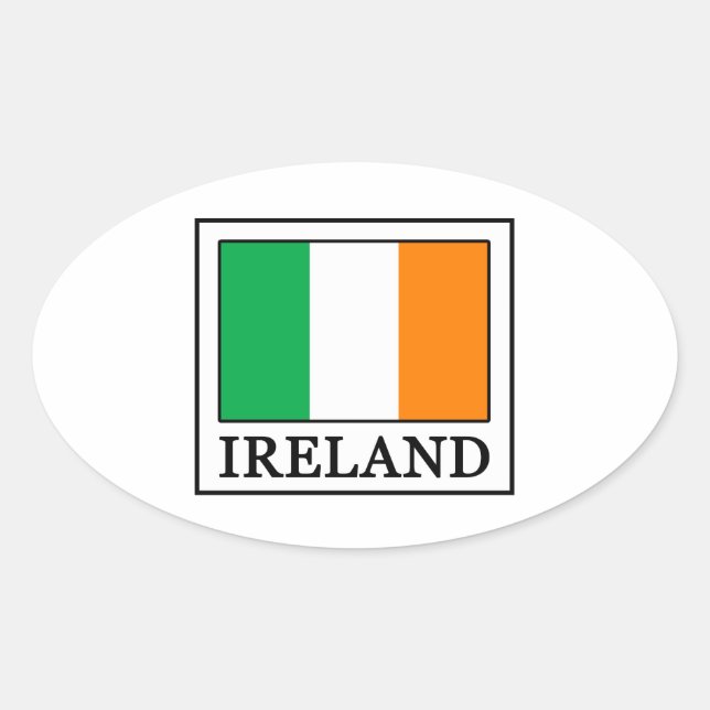 Ireland Oval Sticker (Front)