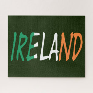 Ireland overlaid on Irish flag 16x20 520pc jpcnt Jigsaw Puzzle