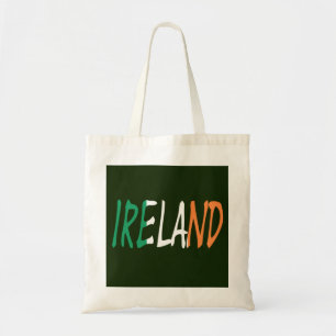 Ireland overlaid on Irish Flag btcnt Tote Bag