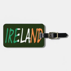 Ireland overlaid on Irish Flag Custom Details ltt Luggage Tag