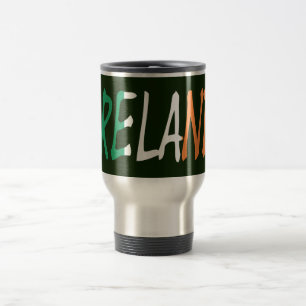 Ireland Overlaid On Irish Flag mugcnt Travel Mug