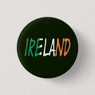 Ireland overlaid on Irish Flag pbcn 1 Inch Round Button