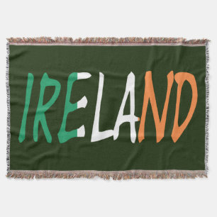 Ireland Overlaid On Irish Flag tbcn Throw Blanket
