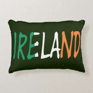 Ireland overlaid on Irish Flag tpcn Accent Pillow