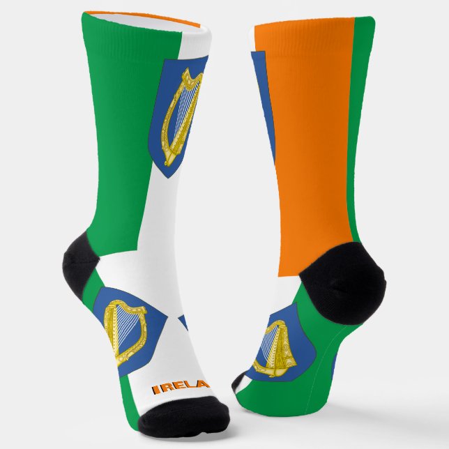Ireland Patriotic, Sustainable Irish Flag Socks (Angled)