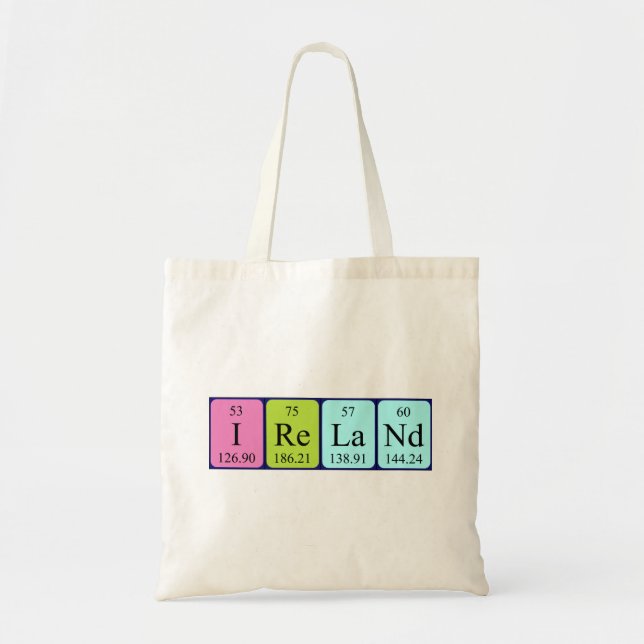 Ireland periodic table name tote bag (Front)