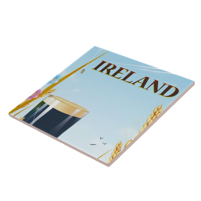 Ireland pint landscape travel poster tile (Side)