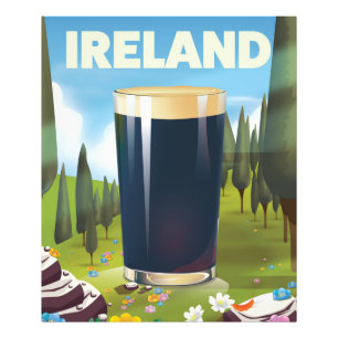 Ireland Pint Travel poster