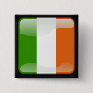 Ireland polished flag 2 inch square button
